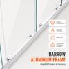 VEVOR Semi-frameless Shower Door, 57.8-59" W x 70" H, Double Sliding Glass Door with 1/4"(6mm) Clear Tempered Glass