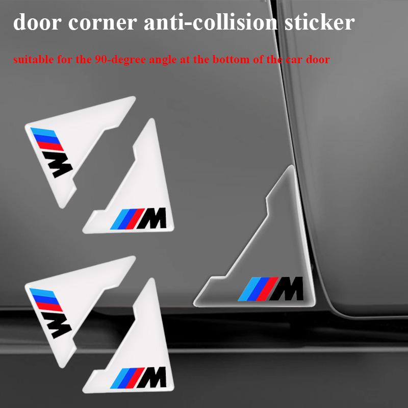 kfwhl7 4Pcs Car Door Corner Cover Bumper Crash Protection Stickers For BMW M5 M4 M3 F20 F40 F22 F30 E90 F32 F10 F06 F07 F46 E60 Z4 G20