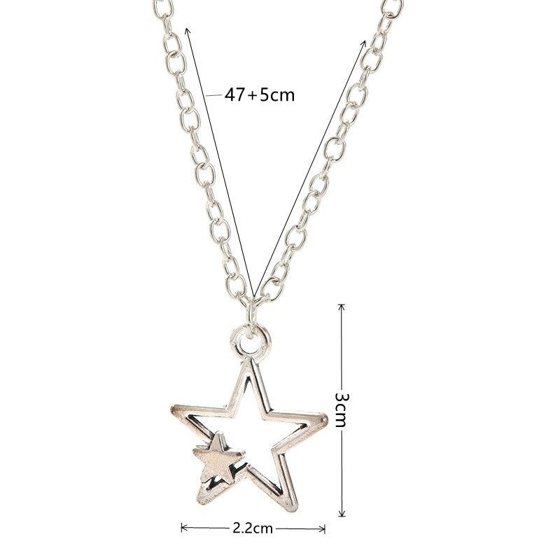 1pcs Vintage Pentagram Necklace Black Rope Necklace Personalized Fashion Alloy Star Pendant Jewelry Party Gift