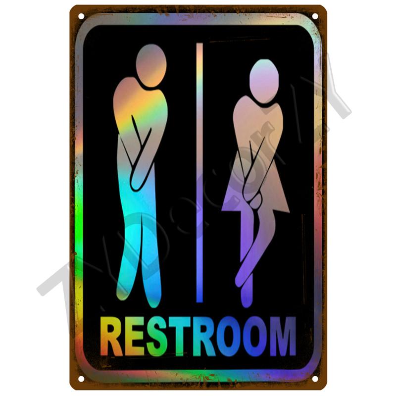 WC туалетная жестяная вывеска плакат винтажные настенные постеры металлический знак декоративная настенная тарелка кухонная табличка металлический винтажный декор аксессуары