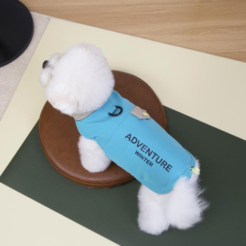Pet Dog Sweater Winter Warm Two-Legged Coat Small Dogs Cats Bichon Teddy Size S To XXL Blue Orange Green Letter Print