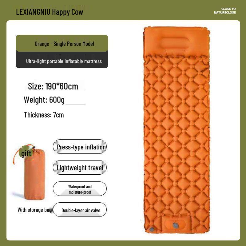 New Model Automatic Outdoor Camping Air Mattress with Built-in Foot Pump – Moisture-Proof and Portable