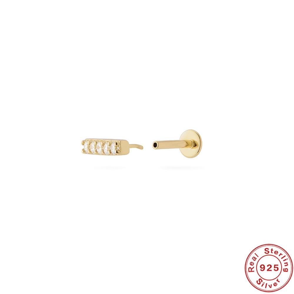 Серьги-гвоздики из стерлингового серебра S925 18G с плоской головкой, без резьбы, проколотые серьги-гвоздики для хряща, плоские серьги-гвоздики для пуш-ап, серьги-гвоздики для ушной раковины