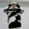 Осень-зима мужской винтажный свитер черный, белый цвет уличная одежда повседневный пуловер Harajuku High Street Top