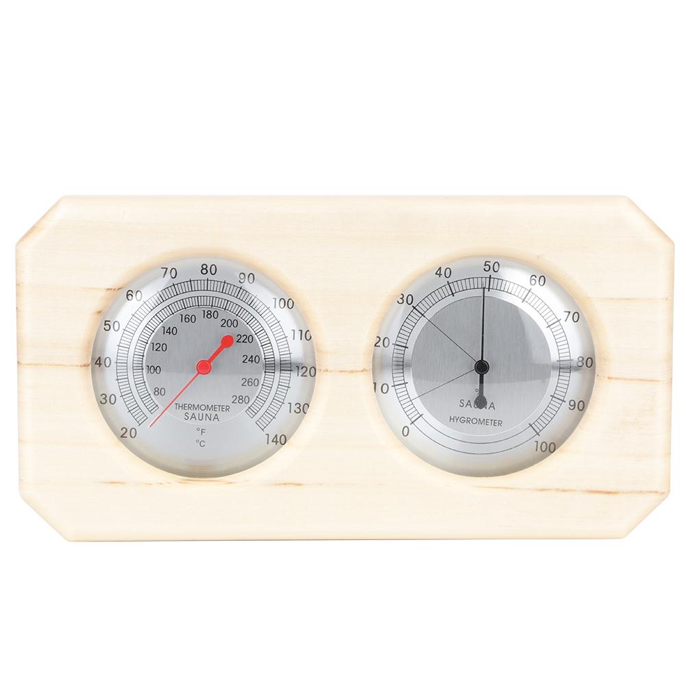 Portable 2in 1 Wood Thermo Hygrometer Thermometer Hygrometer Steam Sauna Room Accessories