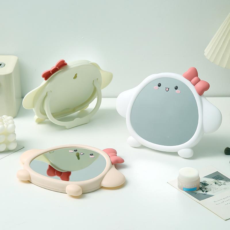 Cartoon Decorative Mirror Folding Mirror Desktop Standing Makeup Mirrors for Student Dormitory Supplies Wall-mounted Mirrors