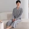Мужская пижама весна-осень хлопок длинный рукав халаты мужская пижама средней и длинной юката большого размера домашняя одежда