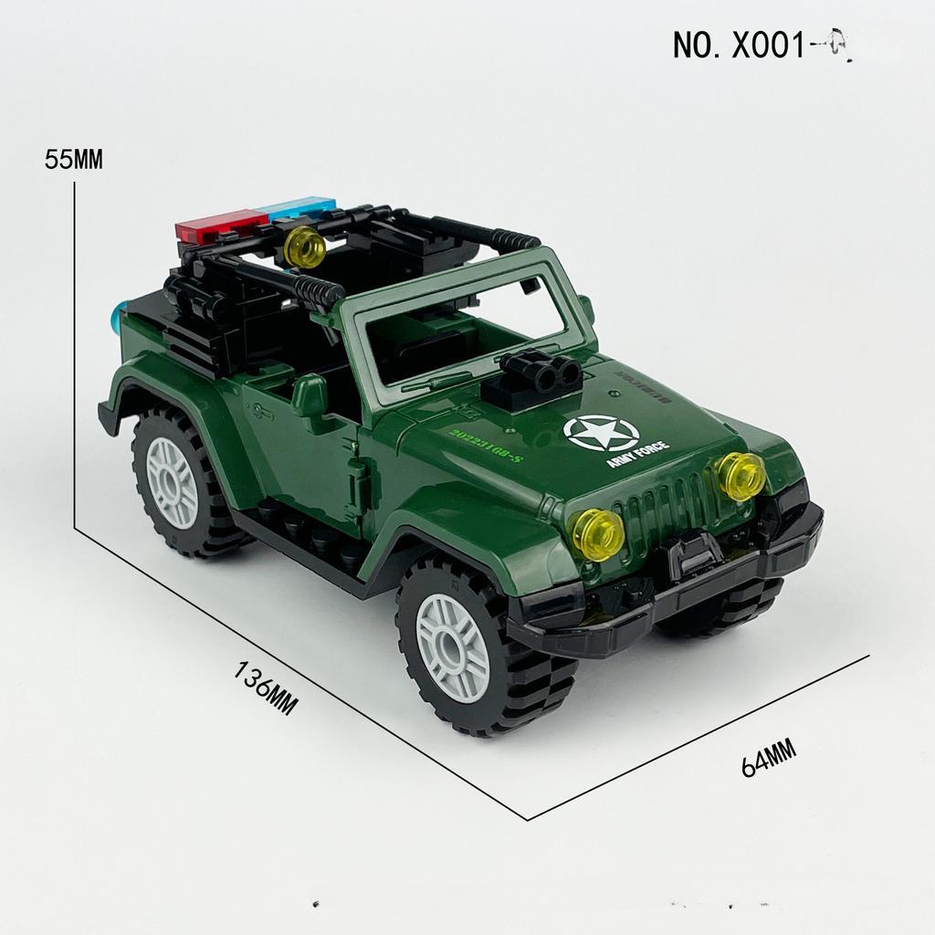 X001 X010 X012 X013 Jeep SUV Police Car Pickup Car Model Small Pellet Building Blocks Toy Car