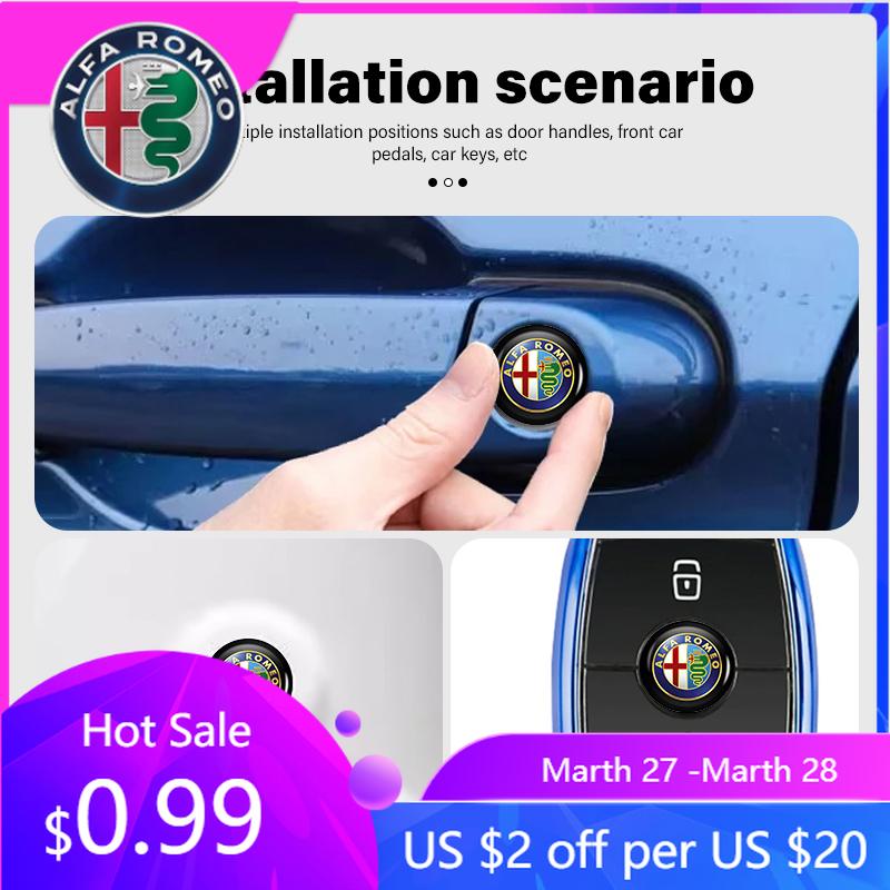 For Alfa Romeo 2026 Hot Sticker For Alfa Romeo 15mm Car Remote Key Stickers Car Door Badge Emblem Car Accessories Giulietta GT 1
