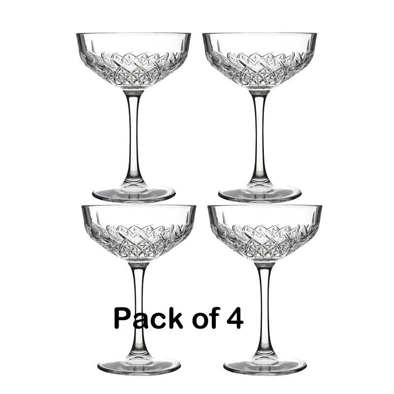 4PCS 260ML Coupe Cocktail Glass Martini Glass Crystal Set of 4