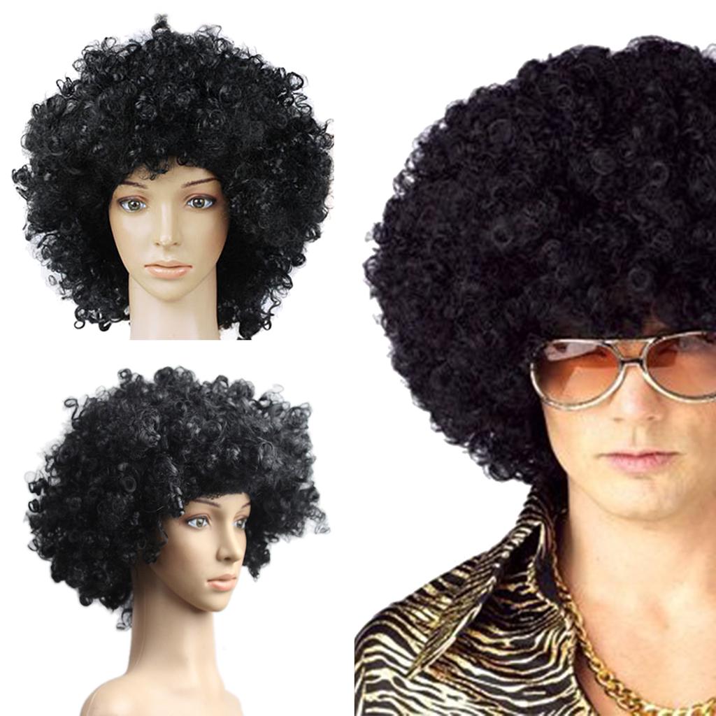 Black Afro Curly Wig Adult Fancy Dress 70s Themed Party Cosplay Disco Unisex