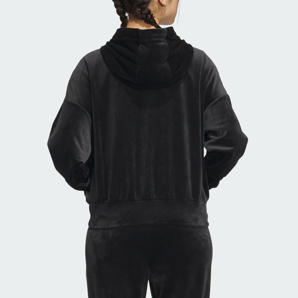 Adidas Однотонная повседневная куртка с капюшоном на молнии для женщин, черные куртки IV7564