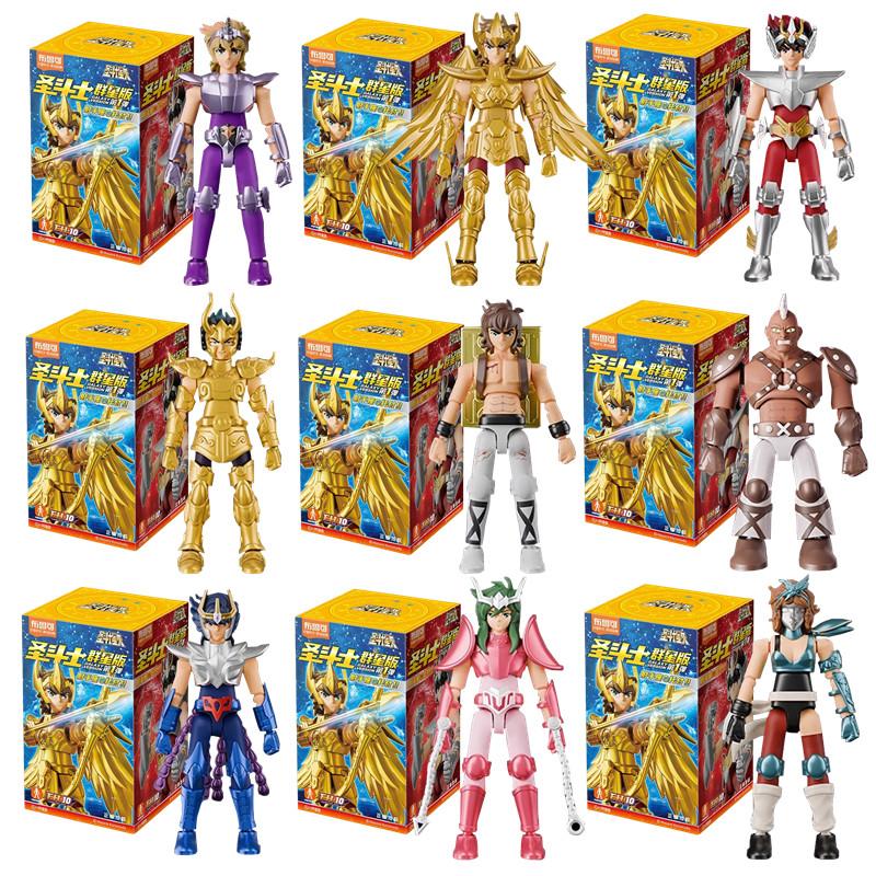 1/9Pcs Original Gold Saint Seiya Action Figure Sagittarius Aiolos Shura Seiya Phoenix Ikki Shun Assembly Figure Children Gift