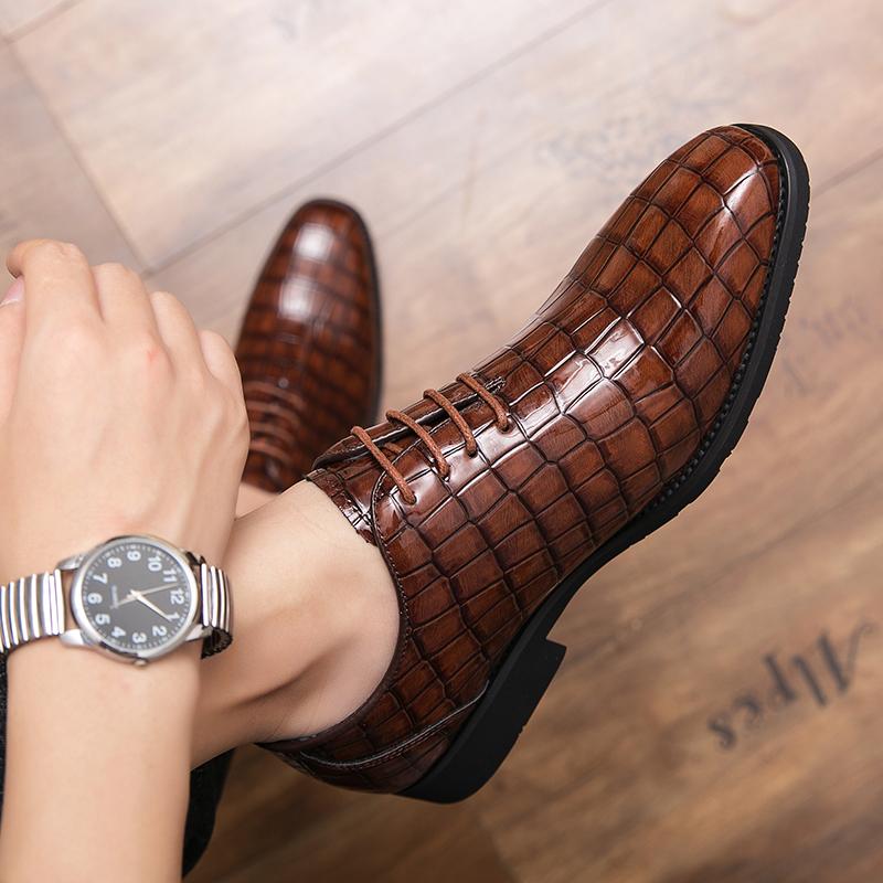 Деловые кожаные туфли мужские оксфорды на шнуровке мужские рабочие офисные туфли классические толстые подошвы с острым носком дизайнерские мужские повседневные туфли