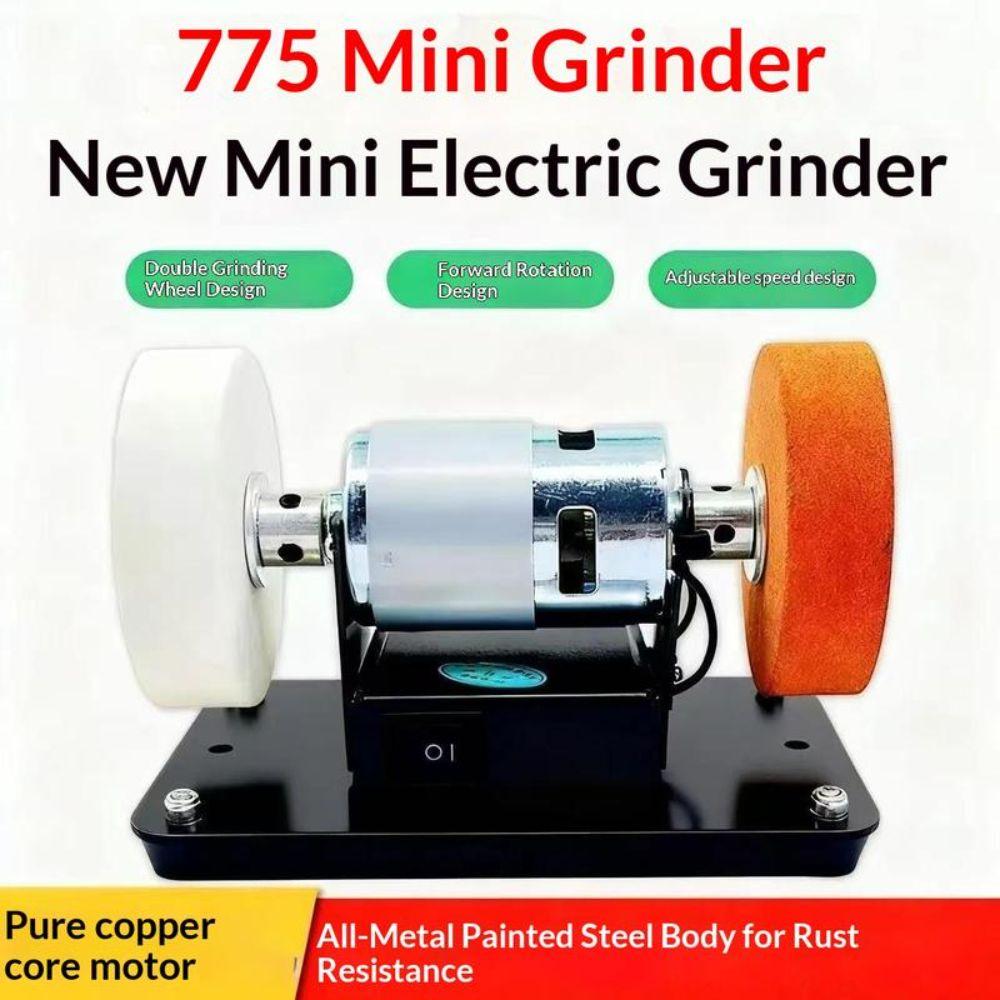 Speed Adjustable Mini Bench Grinder Space-Saving Dual Wheel Grinder Electric Grinder for Home