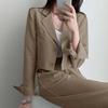 2022 Autumn High-End Khaki Women's Small Suit Jacket: Elegant Commuter Style