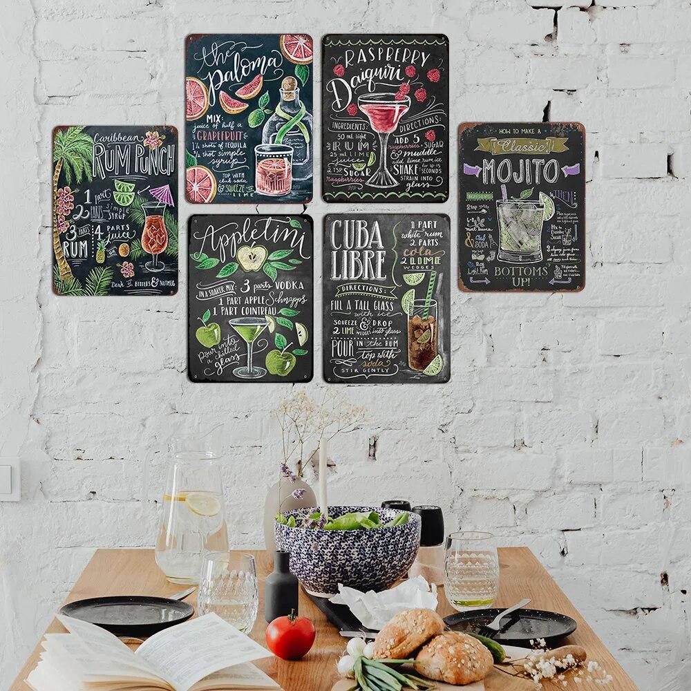 Summer Time BEER Retro Metal Tin Signs Mojito Cocktail Plaque Vintage Poster Bar Pub Art Stickers Wall Decor 20x30cm