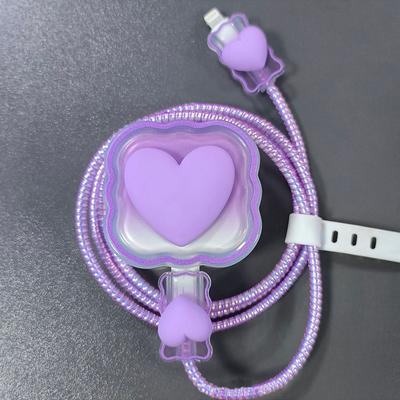 4 в 1 Love Heart зарядное устройство кабель защитный чехол для iPhone 15 14 11 16 18w 20w зарядная головка защитный чехол намотчик аксессуары