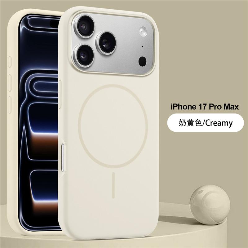 Подходит для iPhone17Pro Max жидкий магнитный чехол для мобильного телефона Apple 16Pro чехол с ощущением кожи противоударный чехол 14 защитный чехол
