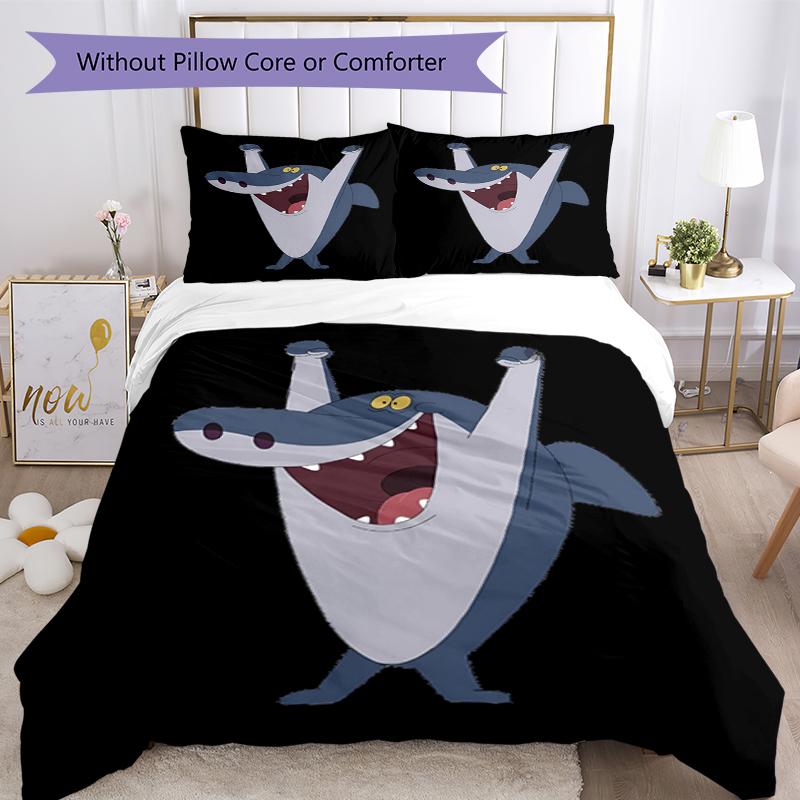 3pcs Zig & Sharko Bedding Set Duvet Cover Closure Includes 1 Duvet Cover & 2 Pillowcases, Soft and Comfortable for All Seasons.