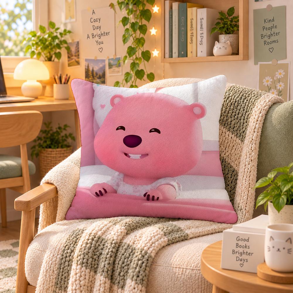 Character Loopy Kawaii Meme Cushion Cover Personalized Soft Plush Pillow Living Room Home Sofa Bedroom Office Car Cushion