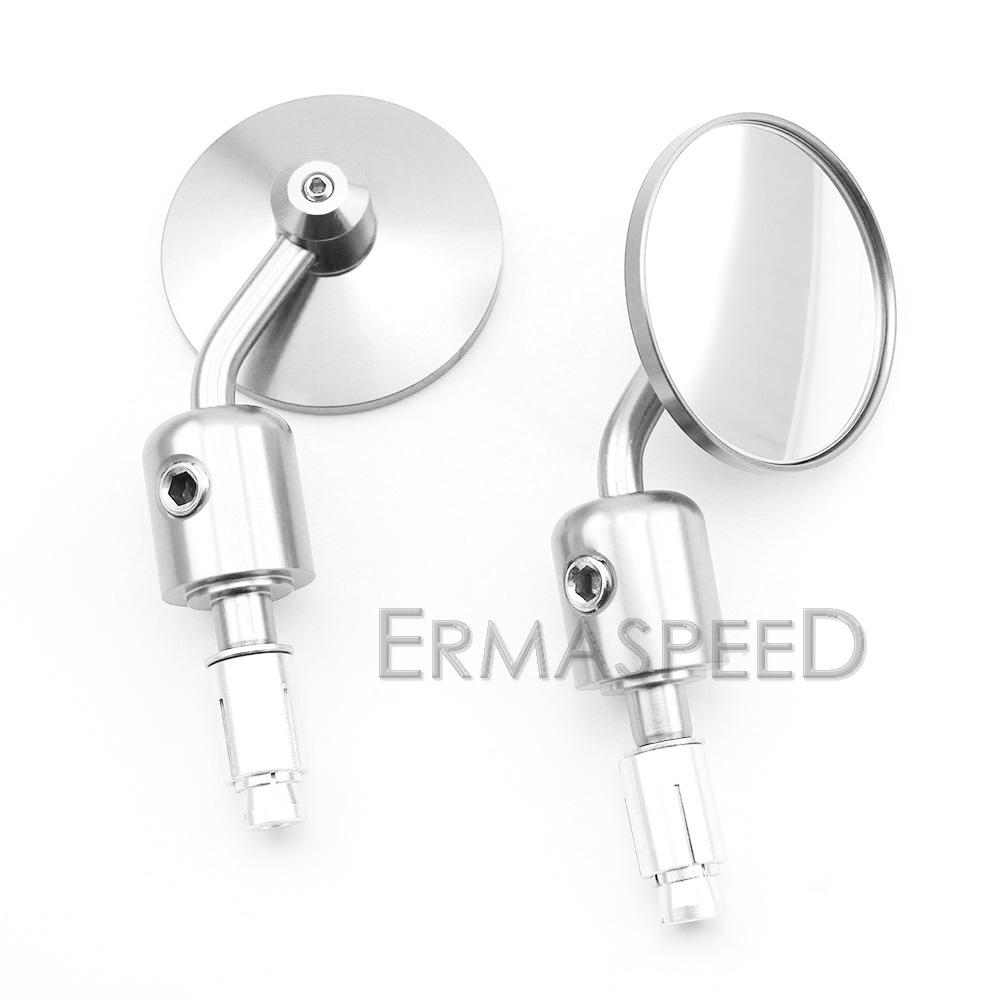 1 Pair Round Motorcycle Bar End Mirrors 22mm 7/8 inch Handlebar Mirror Universal Rear View Mirror For Street Bike Scooter