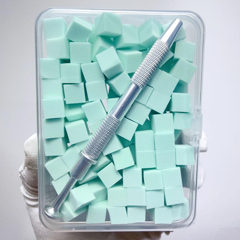 100 шт./коробка Градиентная губка-кисть с инструментами для нейл-арта, кисть для гель-лака, пудра с блестками, аксессуар для маникюра