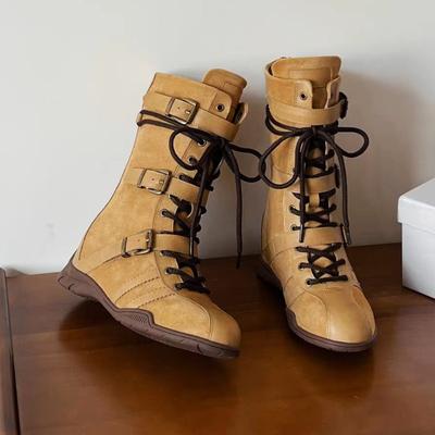 Женские ботинки Мартина на внутренней платформе, новые, в стиле ретро, из матовой кожи, на шнуровке, с задней молнией, удобные для осени и зимы, не утомляют ноги