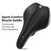 Mountain Bike Saddle Comfortable PU Leather Saddle with Hollow Design Anti-Slip Shockproof for