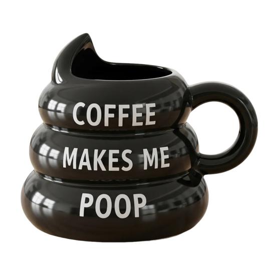 Poop-Shaped Coffee Mug for Coffee Lovers 350ml Hilarious Bathroom Cup Resin Quirky Morning Cup Funny Gag Gifts for Friends