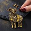 Уникальная брошь-коза со стразами, устойчивый к царапинам сплав, животное, овечка, булавка для женщин, мужчин, украшение для официальной одежды, подарок