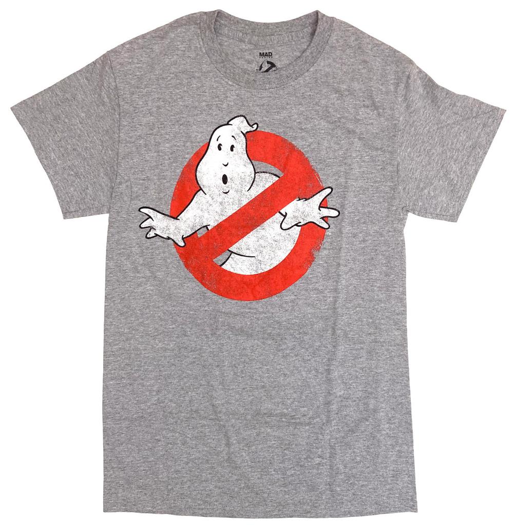 Мужская футболка серого цвета с логотипом Ghostbusters с эффектом потертости Новая