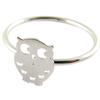 [Q1398] - Handmade Silver 'Owl' Ring - 10x8 Mm