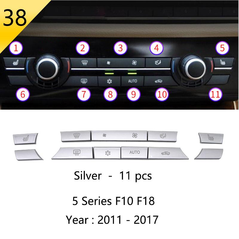 Car Styling Console Multimedia AC CD Panel Decoration Frame Cover Trim Strip Sticker For BMW 5 Series F10 Interior Accessories NM5