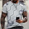 Geometric Pattern 3d Printed Man Top Everyday Casual Clothing Loose Oversized-Shirt Simple Men's T-Shirt Retro Sweatshirt