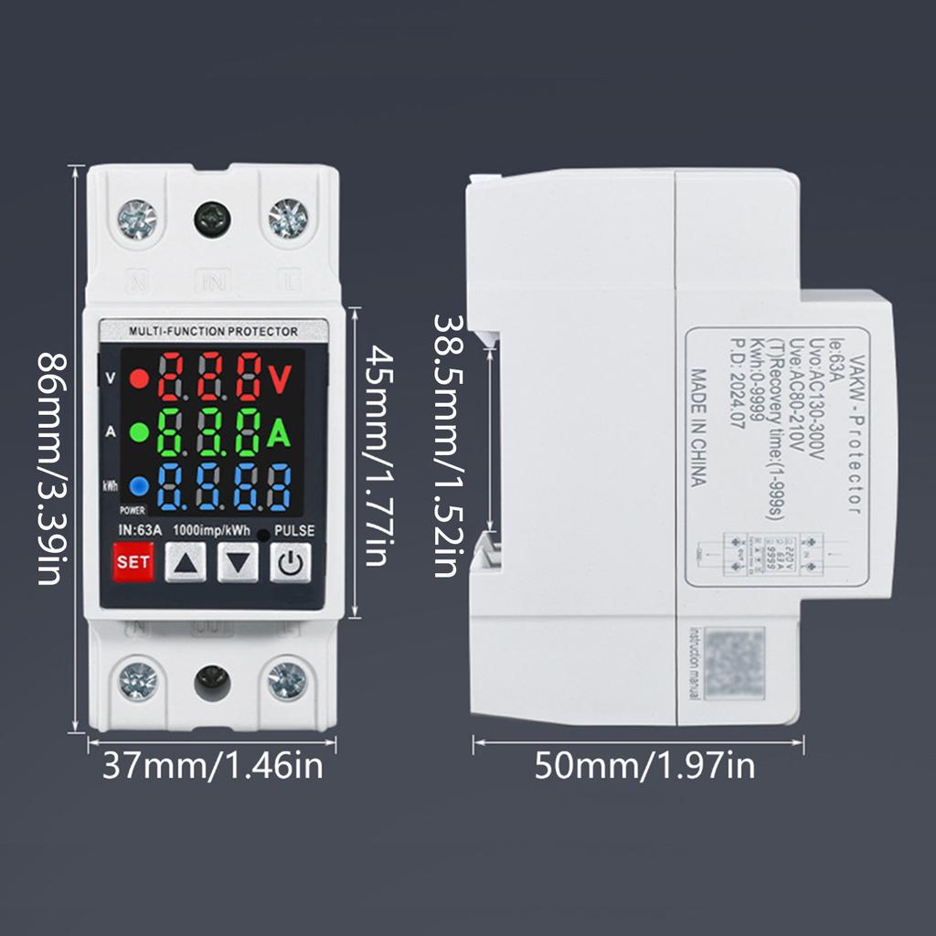 Интеллектуальный блок защиты от перегрузки по току и пониженного напряжения Инструмент управления питанием с встроенной задержкой и контролем температуры