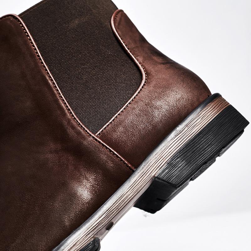 Ботинки Челси Мужские высокие кожаные ботинки Ботинки Мужские ботинки Зимние хлопковые ботинки Ботинки Британские ботинки Martin Мужские