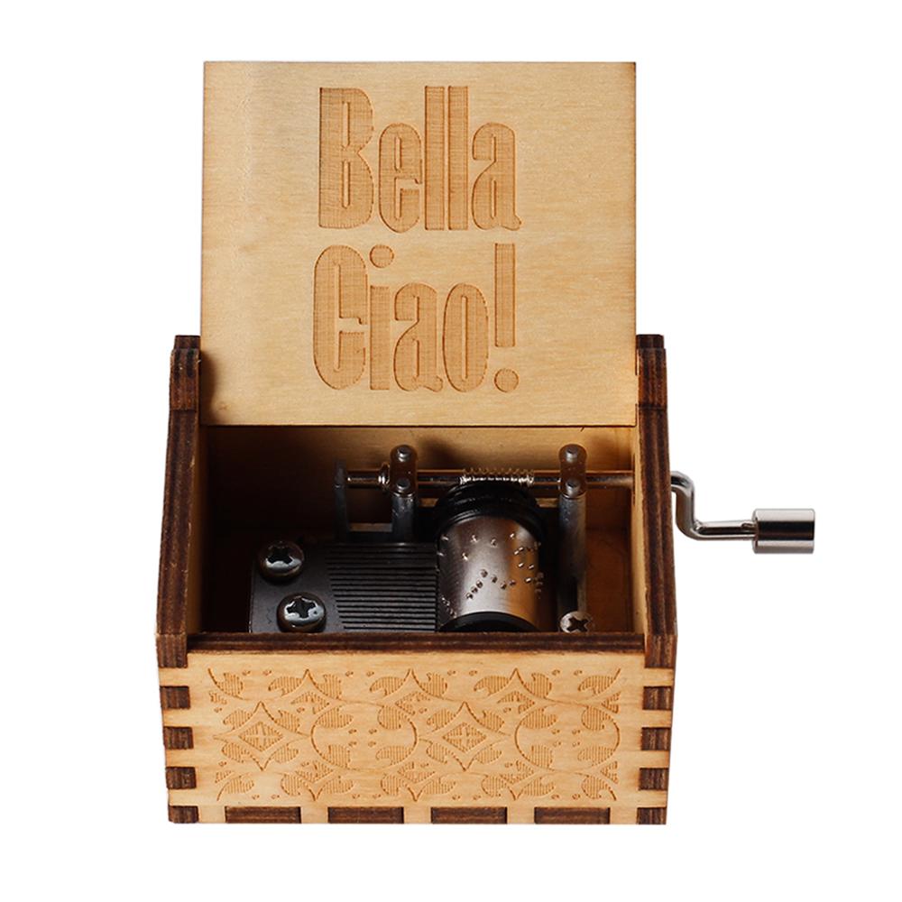 Wooden Hand Cranked Music Box You Are My Sunshine Can't Help Falling in Love Valentine's Day To Christmas Birthday Gift 3