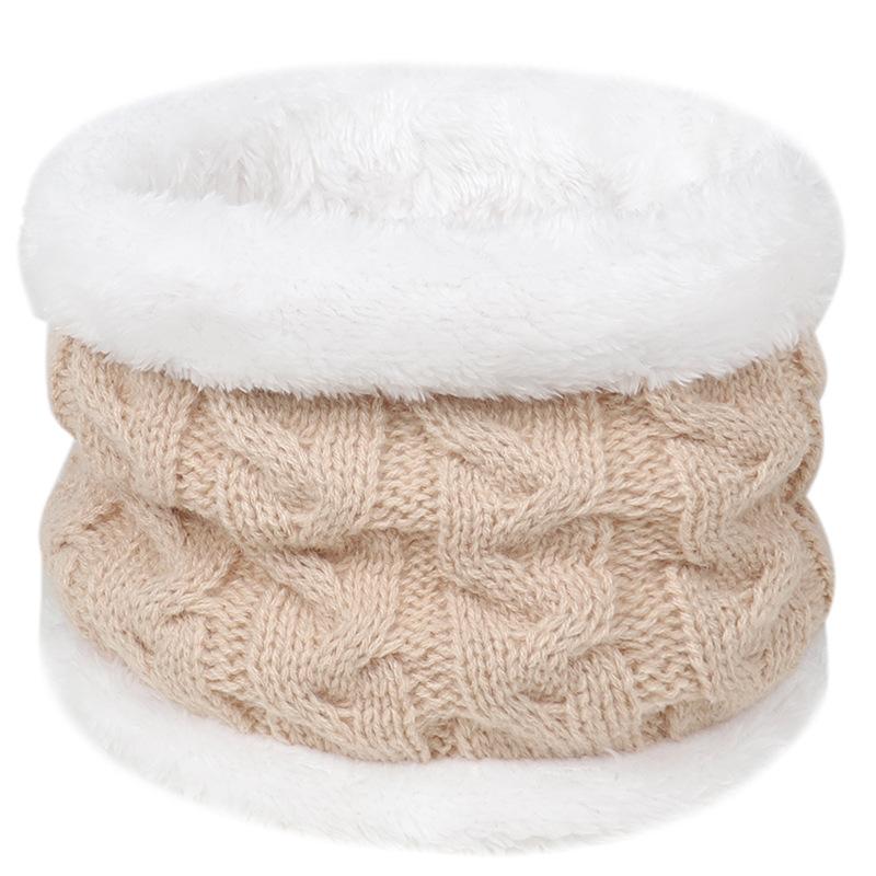 Solid Color Baby Scarf Autumn Winter Children Plush Knitted Scarves Thicken Warm O Ring Scarf Boys Girls Neck Warmer Collar