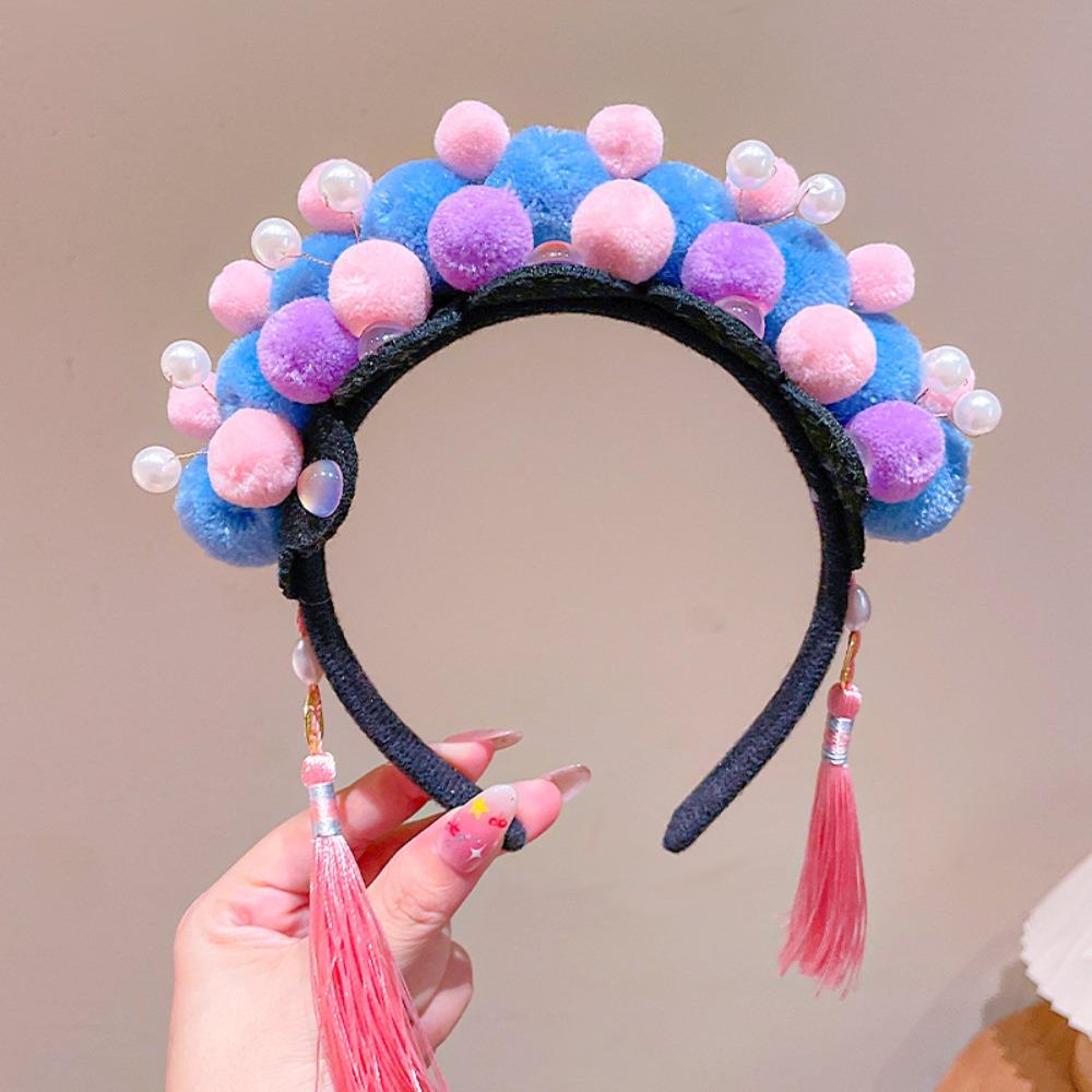 Pearl Chinese New Year Headwear Tang Suit Hair Hoop Hanfu Headwear Beijing Opera Headband  Girls