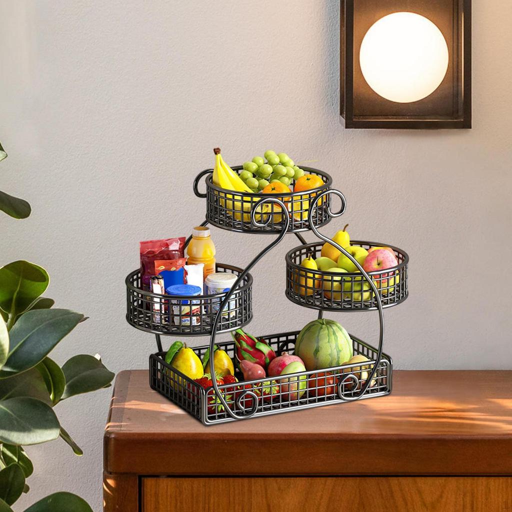 Fruit Basket Bowl Holder Produce Organizer Kitchen Countertop Rack for Veggie
