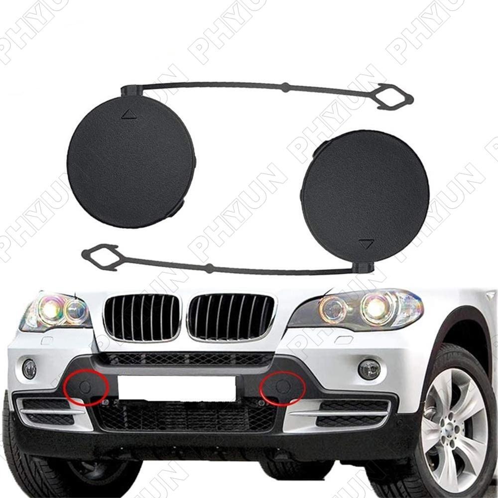 2Pcs Front Bumper Grill Tow Eye Hook Cover Caps For BMW X5 E70 2007-2010 LH & RH