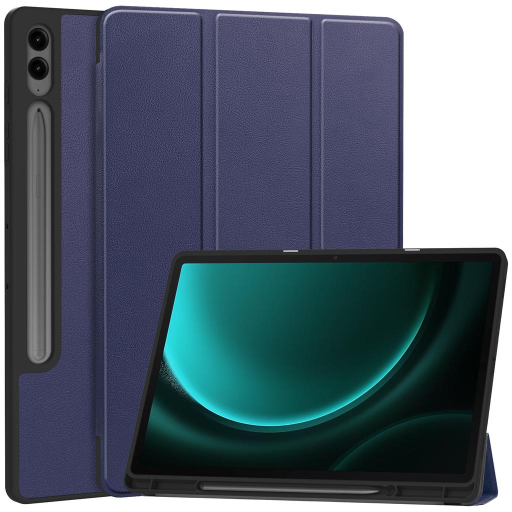 For Samsung Galaxy Tab S10+ Case PU Leather+TPU Trifold Stand Tablet Cover with Pencil Holder