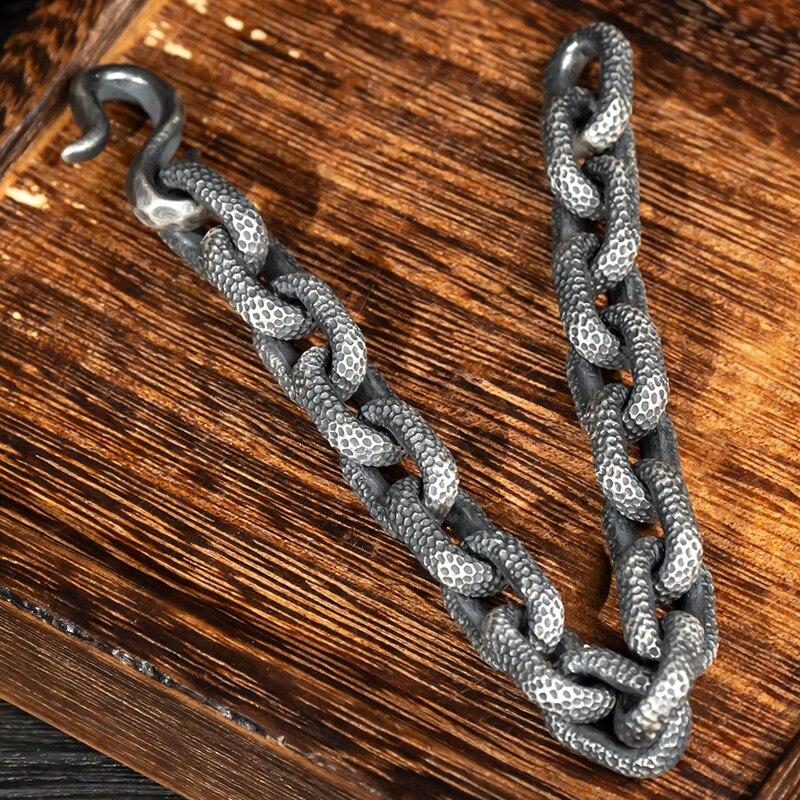 Таиланд, Чиангмай, серебряный браслет ручной работы с перьями, мужской модный ретро-модный тренд, нишевый дизайн, мужские ювелирные аксессуары