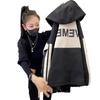 Womens Colorblock Hooded Puffer Jacket Thick Cotton-Filled Casual Outerwear Winter