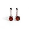 Fashion January Birthstone Natural Garnet Silver Earrings Jewelry Light Luxury Women and Girls Daily Wear Gifts
