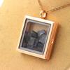 Stones and Minerals. Raw Kyanite Necklace. Square Model. Color Rose Gold.