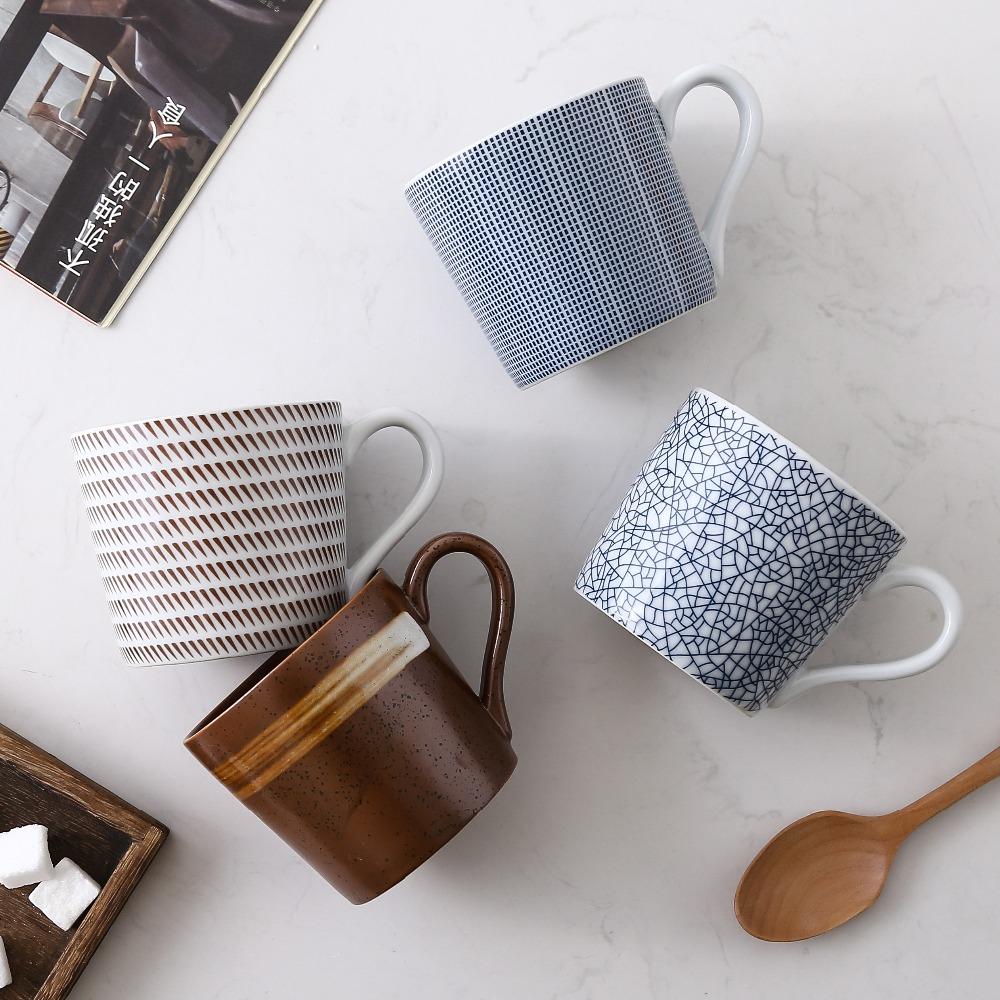 350 мл керамическая кружка кофейная кружка полосатый дизайн посуда для питья бытовая ретро чашка для воды с ручкой безопасна для микроволновой печи