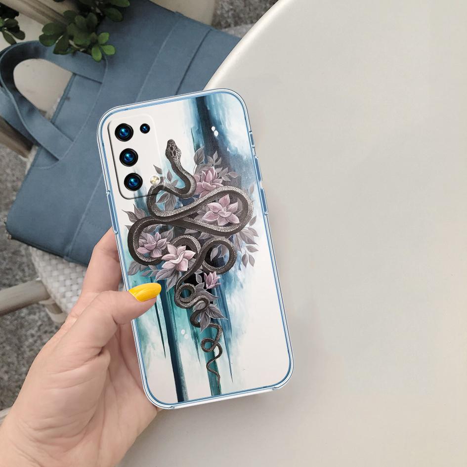 Прозрачный мягкий чехол для телефона с дизайном змеи PP56 для Samsung Galaxy A04 A04S A14 A23 A34 A54 M23 M33 M52 M53