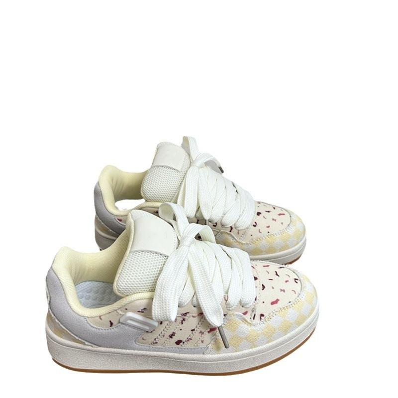 Spring and Autumn New Popular Canvas Shoes Thick Baseplate Shoes Female Students Versatile Niche Casual Sports Shoes